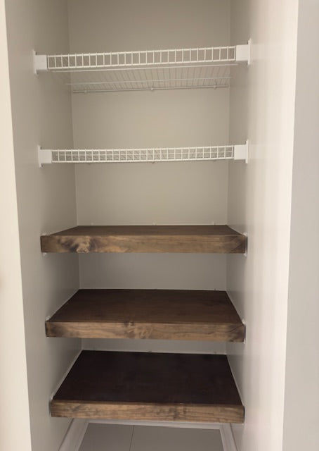 Wood Shelf Cover - Dark Walnut Stain Color