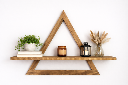 Rustic Triangle Wood Floating Shelf