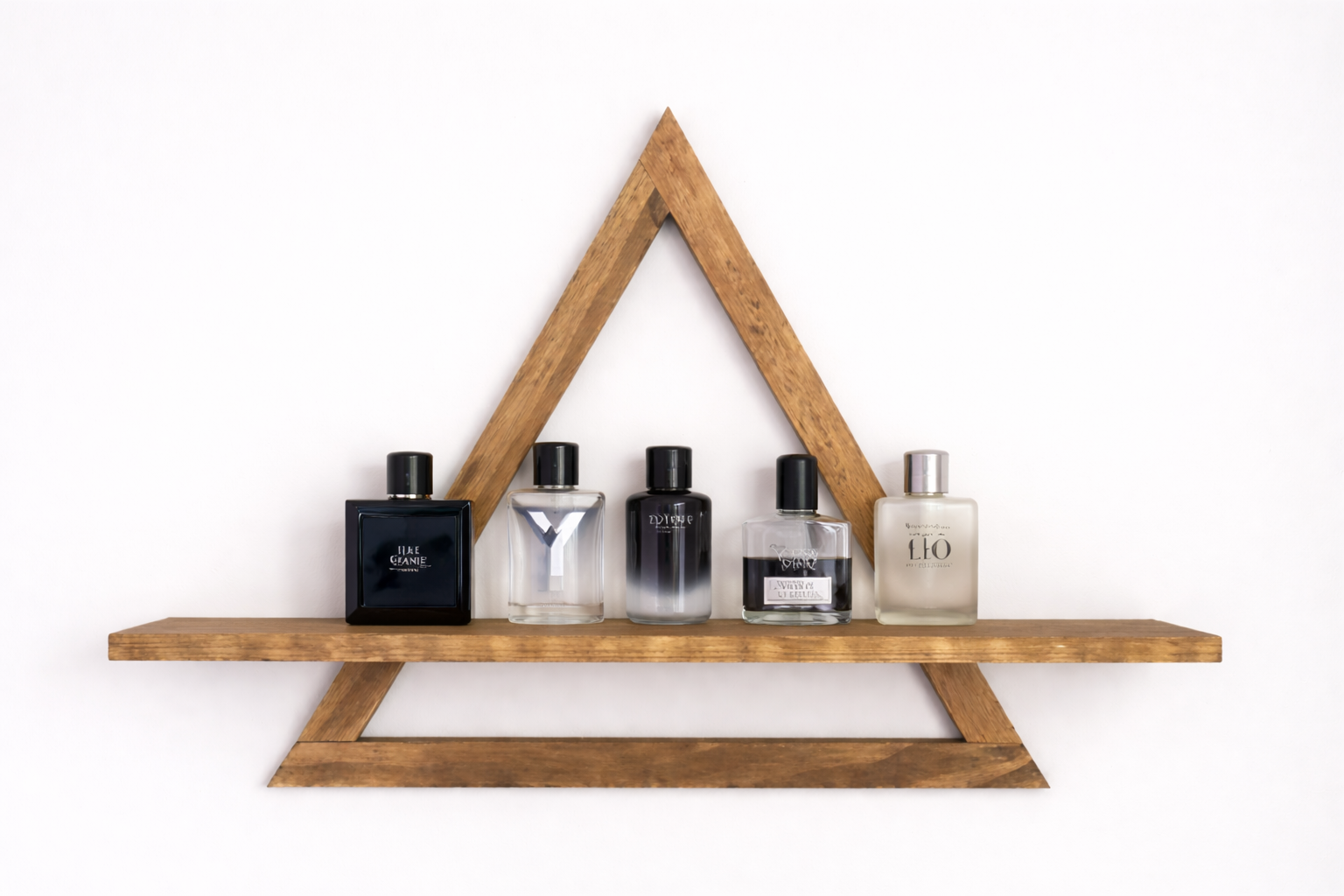 Rustic Triangle Wood Floating Shelf